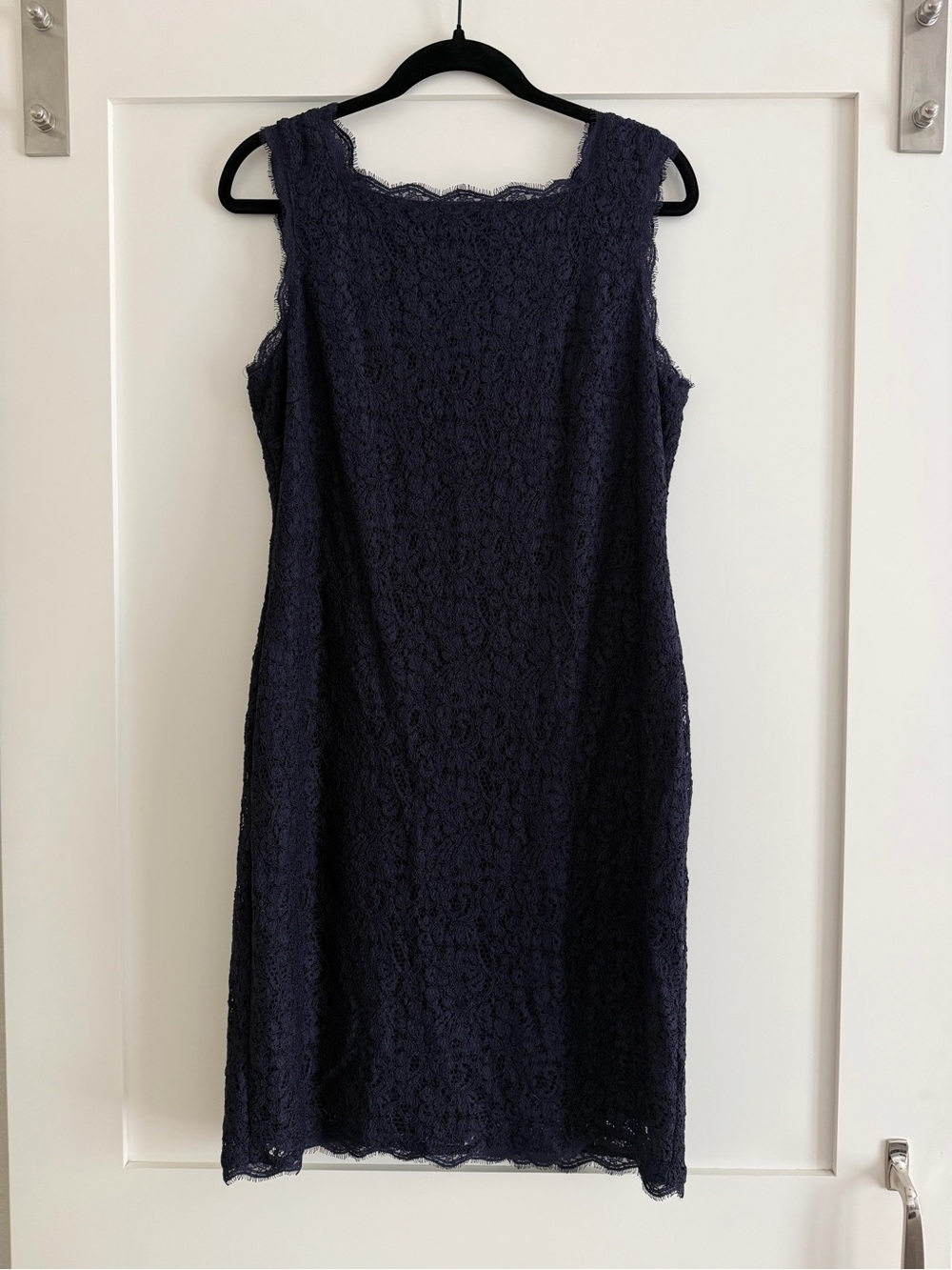 Adrianna Papell Navy Lace Dress